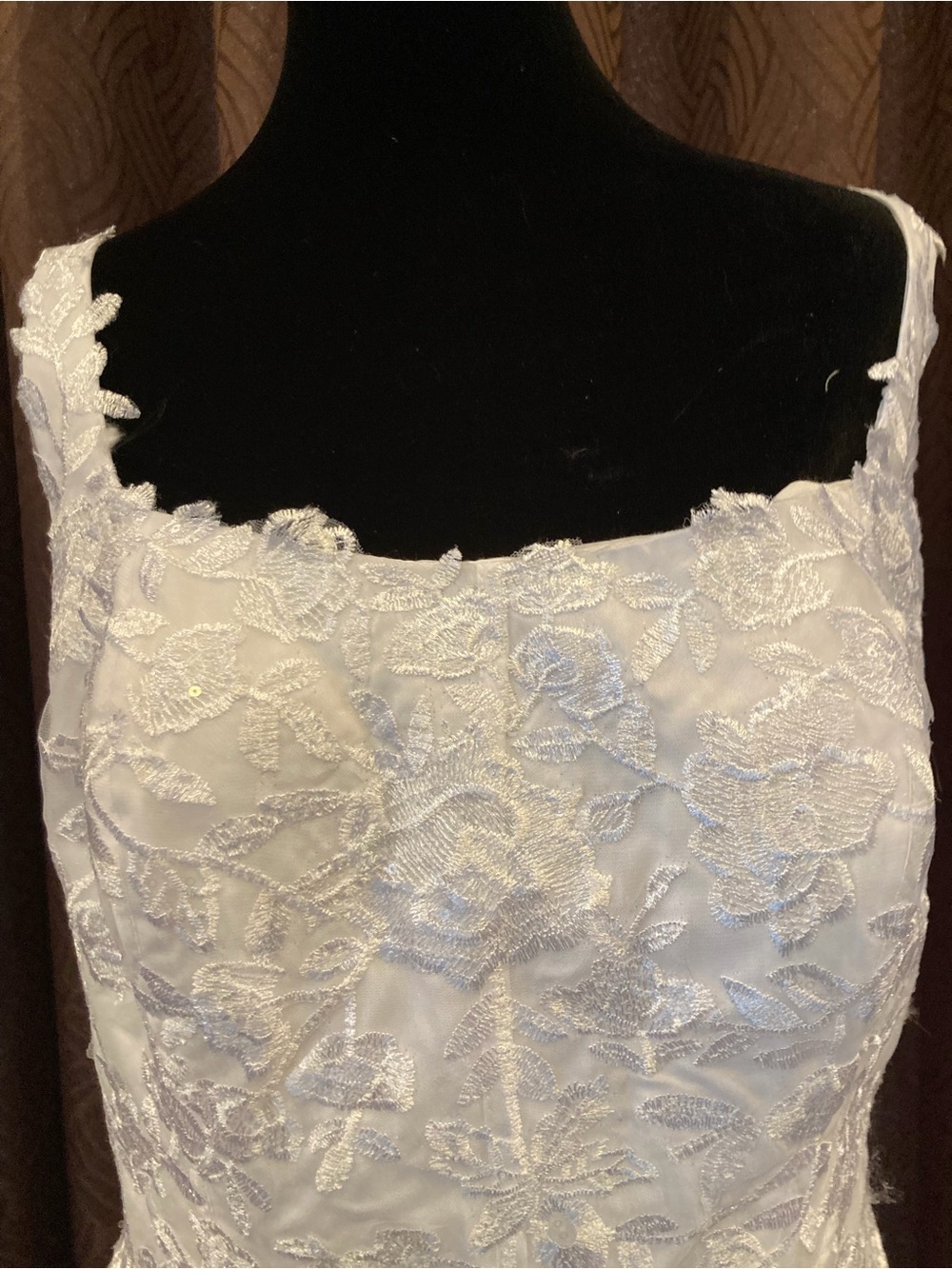 Strapless White Floral Lace Dress